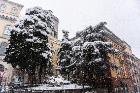 Bad Weather In Basilicata, Heavy Snowfall And Major Accumulations In Potenza