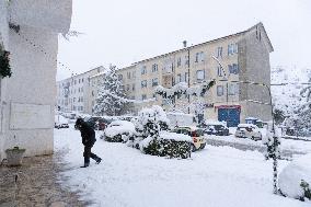 Bad Weather In Basilicata, Heavy Snowfall And Major Accumulations In Potenza