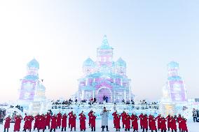 Flash Mob At The Harbin Ice-Snow World - China