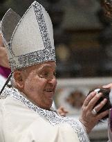 Pope Francis Conducts Baptisms - Vatican