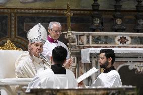 Pope Francis Conducts Baptisms - Vatican