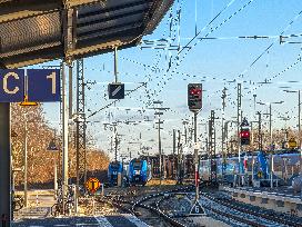 Train Station Of The Bavarian City Of Donauwoerth