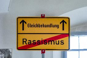 Anti-Racism And Equal Treatment Sign At Benediktbeuern Monastery