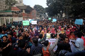 Student Hunger Strike And Blockade In Dhaka