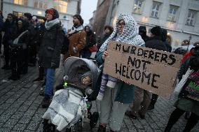 Protest Against The Safe Arrival Of Israeli Prime Minister In Krakow