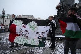 Protest Against The Safe Arrival Of Israeli Prime Minister In Krakow