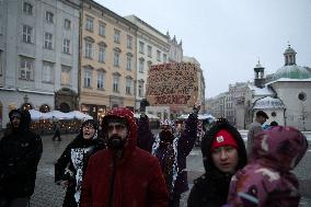 Protest Against The Safe Arrival Of Israeli Prime Minister In Krakow