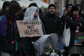 Protest Against The Safe Arrival Of Israeli Prime Minister In Krakow