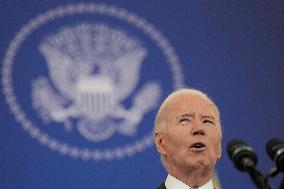 President Joe Biden delivers a foreign policy address