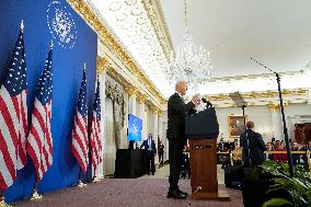 President Joe Biden delivers a foreign policy address