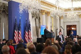 President Joe Biden delivers a foreign policy address