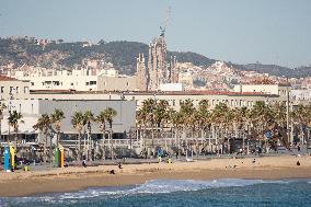 Winter Atmosphere On The Barcelona Coast.