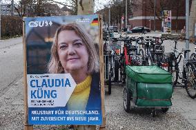 Bundestag Election 2025 Campaign Posters In Munich