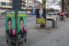 Bundestag Election 2025 Campaign Posters In Munich