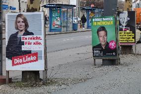 Bundestag Election 2025 Campaign Posters In Munich