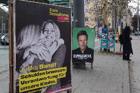 Bundestag Election 2025 Campaign Posters In Munich