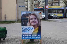 Bundestag Election 2025 Campaign Posters In Munich