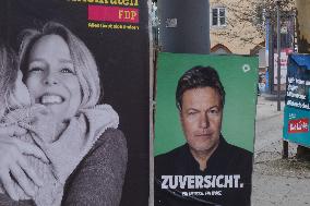 Bundestag Election 2025 Campaign Posters In Munich