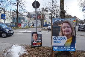 Bundestag Election 2025 Campaign Posters In Munich