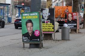 Bundestag Election 2025 Campaign Posters In Munich