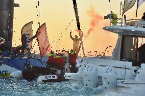 Charlie Dalin Celebrates After Crossing The Finish Line Of Vendee Globe - Sables-d'Olonne