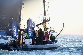 Charlie Dalin Celebrates After Crossing The Finish Line Of Vendee Globe - Sables-d'Olonne