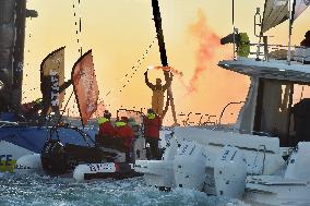 Charlie Dalin Celebrates After Crossing The Finish Line Of Vendee Globe - Sables-d'Olonne