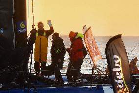 Charlie Dalin Celebrates After Crossing The Finish Line Of Vendee Globe - Sables-d'Olonne