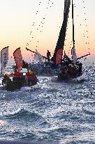 Charlie Dalin Celebrates After Crossing The Finish Line Of Vendee Globe - Sables-d'Olonne