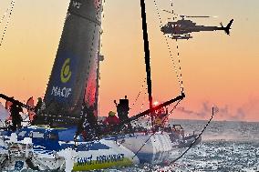 Charlie Dalin Celebrates After Crossing The Finish Line Of Vendee Globe - Sables-d'Olonne