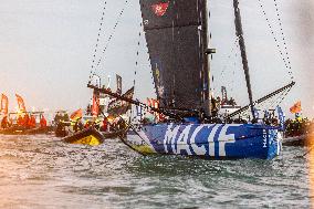 Charlie Dalin Celebrates After Crossing The Finish Line Of Vendee Globe - Sables-d'Olonne