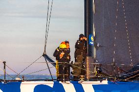 Charlie Dalin Celebrates After Crossing The Finish Line Of Vendee Globe - Sables-d'Olonne