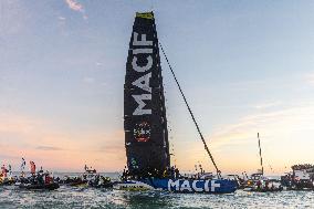 Charlie Dalin Celebrates After Crossing The Finish Line Of Vendee Globe - Sables-d'Olonne