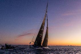 Charlie Dalin Celebrates After Crossing The Finish Line Of Vendee Globe - Sables-d'Olonne