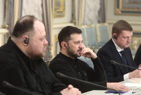 Volodymyr Zelenskyy meets with Speaker of Latvian Parliament