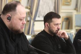 Volodymyr Zelenskyy meets with Speaker of Latvian Parliament