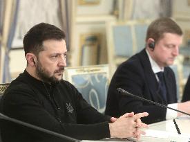 Volodymyr Zelenskyy meets with Speaker of Latvian Parliament