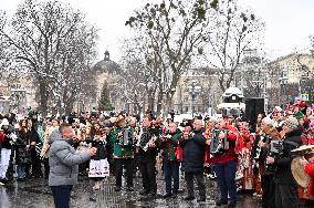 Festival of Ukrainian winter folklore held in downtown Lviv