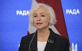 Joint briefing of parliamentary speakers of Ukraine and Latvia