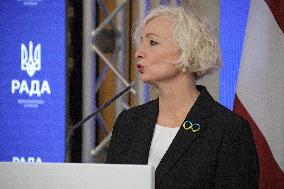 Joint briefing of parliamentary speakers of Ukraine and Latvia