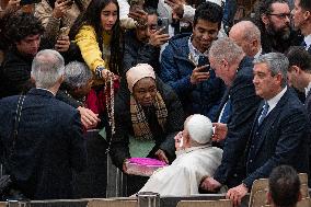 Pope Francis Leads His Weekly General Audience In The Paul VI Hall At The Vatican