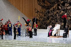 Pope Francis Leads His Weekly General Audience In The Paul VI Hall At The Vatican