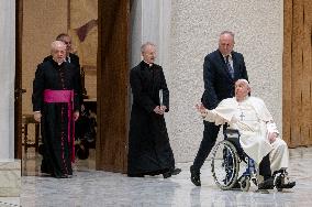 Pope Francis Leads His Weekly General Audience In The Paul VI Hall At The Vatican