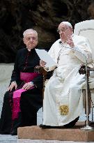 Pope Francis Leads His Weekly General Audience In The Paul VI Hall At The Vatican