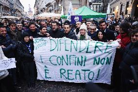 Matteo Salvini Meets The Citizens At The Gazebo Of The Lega In Milan