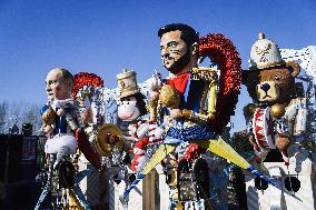 The Preparation Of The Floats For The First Masked Course At The Cittadella Del Carnevale In Viareggio