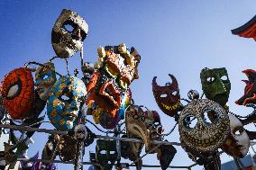 The Preparation Of The Floats For The First Masked Course At The Cittadella Del Carnevale In Viareggio