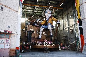 The Preparation Of The Floats For The First Masked Course At The Cittadella Del Carnevale In Viareggio