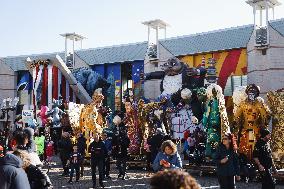 The Preparation Of The Floats For The First Masked Course At The Cittadella Del Carnevale In Viareggio