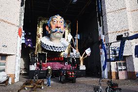 The Preparation Of The Floats For The First Masked Course At The Cittadella Del Carnevale In Viareggio